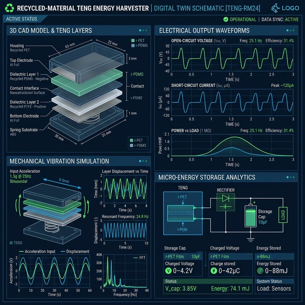 High-Performance Triboelectric Nanogenerator Based on Recycled Materials for Mechanical Energy Harvesting